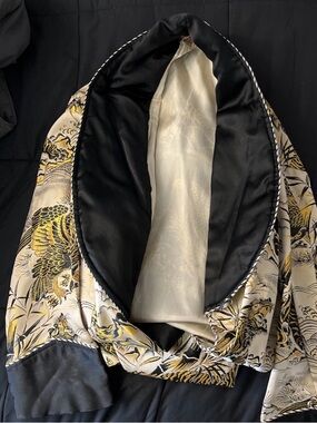 Vintage 1950s Eagle Brand Smoking Jacket/kimono Japanese Korean War Era medium